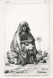 Rene Caille overvejer Koranen og tager noter fra Journal dun voyage a Tombouctou af Rene Caillie (1799-1838), 1830