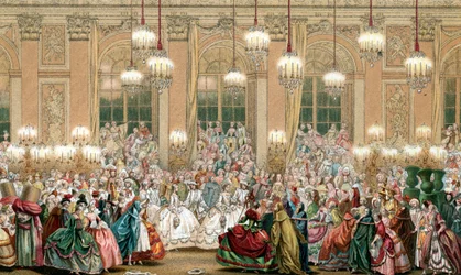 Repræsentation af en maskerade ved kong Ludvig XV