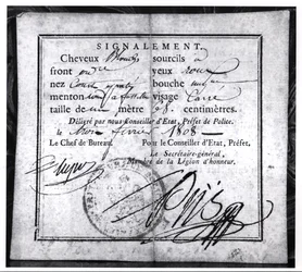Bagsiden af et sikkerhedskort, 1808 (pen og blæk på papir)