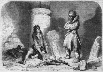 Romersk føljeton: "" Han af Island"" af Victor Hugo (1802-1885). Indgravering i "" Les bons romances""