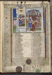 Royal 15 E. VI, f.2v Margaret of Anjou, siddende med sin mand, kong Henry VI, illustration fra 