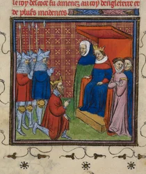 Royal 20 C.V11 John Baliol før Edward I, illustration fra 