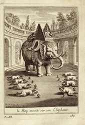 Kongelige elefanter, fra Voyage du Siam des Peres Jesuites af Guy Tachard, 1688