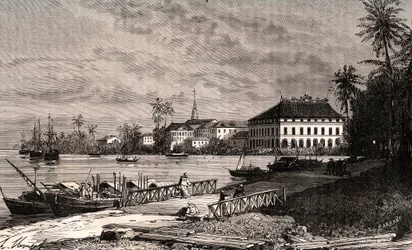Saigon - Vietnam - Ho-Chi-Minh City (Ho Chi Minh City) - indgravering i "La France illustree: geografi, historie, statistisk administration" af V.-A. Malt-brun. 1884