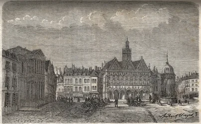 Saint Quentin (Saint-Quentin) afdeling i Aisne - gravering i "Histoire de France" af Victor Duruy (1811-1894) - 1882