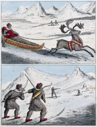 Samernes jagt og samernes slæde.