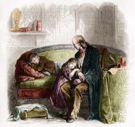 Samuel Hahnemann (1755 - 1843) opdager homøopatien. Gravure efter Pauquets tegning.