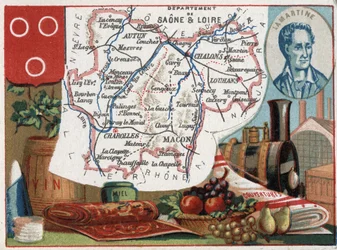 Saone et Loire (Saone-et-Loire, 71), Bourgogne, Frankrig. Portræt af Alphonse de Lamartine (Alphonse Marie Louis de Prat de Lamartine