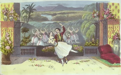 Scene fra La Peri af Jean Coralli (1779-1854) og Theophile Gautier (1811-72) 1843