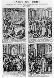 Scener fra livet af Saint Norbert, grundlæggeren af den præmonstratensiske orden af kanoner regelmæssige