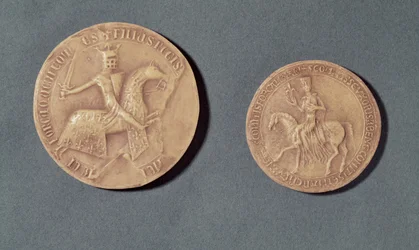 Segl af Charles I (1226-85) af Anjou og Beatrice (d.1267) af Provence (voks)