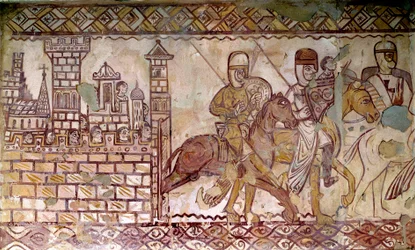 Andet korstog (1147-1149): starten på korstogene. Fresko af kapellet i Cressac