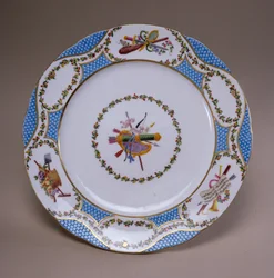Sevres dessertservicetallerken, fra Melbourne Service, 1770 (blødt-pasta porcelæn)