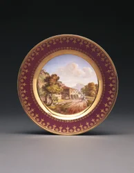 Sevres topografiske plade lilla baggrund