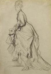 Viser en ankel, ca. 1880 (kridt på papir)