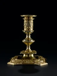 Silver-gilt candlestick with detachable nozzle, from the Lennoxlove toilet service, owned by Frances Teresa Stewart, Duchess of Richmond and Lennox: French, Paris, by Pierre Masse, 1661 - 1662dani