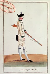 Soldat fra 85. Regiment de Saintonge, ca. 1780
