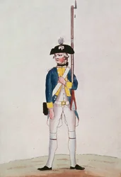 Soldat fra Regiment Royal-Deux-Ponts, c.1780