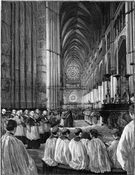 Højtidelig henrettelse ved Cathedrale de Reims af Gounod-messen kendt som Jeanne d