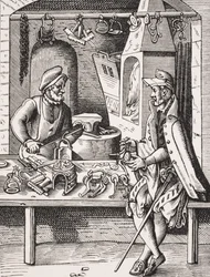 Spur Maker, gengivelse af et træsnit af Jost Amman (1539-91) fra 