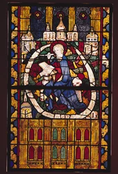 Johannes evangelisten skriver Apokalypsen, Pariserskolen, ca. 1350