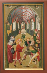 St. Martin uddriver en besat person (olie på lærred)