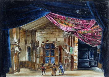 Scenedesign til akt II af La Juive, første gang opført i Paris Opera den 23. februar 1835, (wc på papir)