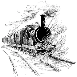Damptog: lokomotiv med chauffør, en børnebog i begyndelsen af det 20. århundrede