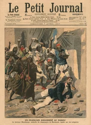 Stening af den franske læge Mauchamp i Marokko, illustration fra 
