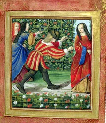 Stowe 955 f.7 Mand og kvinde spiller Blind Man