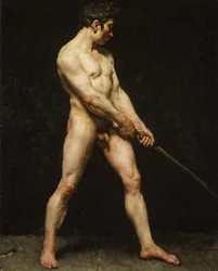 Studie af en nøgen mand, ca. 1810-20