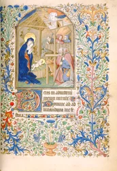 T.2629 Ms 63 f.55r Fødselen (brug af Paris) c.1460