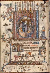 The Adoration of the Magi, fra St Omer Book of Hours, MS 36684, f.46v (pergament)