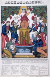 The Bacchus Code, Alle ubehagelige mennesker er vanddrikkere, karikatur om alkoholisme, Imagerie de Metz, ca. 1840