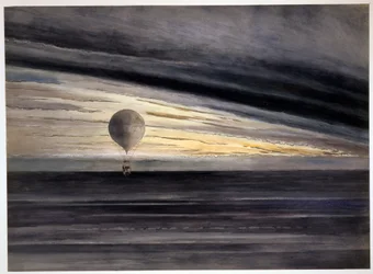 Ballonen, Zénith, under en langdistanceflyvning fra Paris til Bordeaux i marts 1875, pub 1875-1880
