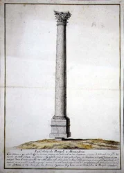 Pompejis søjle i Alexandria, ca. 1700 (pen & blæk og akvarel på papir)