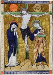 Korsfæstelsen, fra en psalter, c.1215