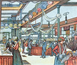 Stormagasinet, illustration fra Cours Schweiter, ca. 1900