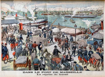 Slutningen af strejken i Marseille, illustration fra 