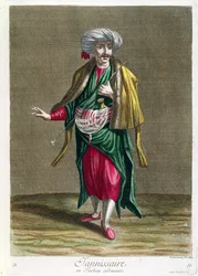 Janitsjaren, fra samlingen af tryk af kostumer fra Levanten, indgraveret af Philippe Simonneau (1685-c.1753) 1707-08
