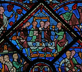 Joseph-vinduet: han modtager sine brødre med en fest (w41)