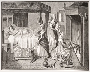 The New Born Child, efter en miniature fra det 15. århundrede i 