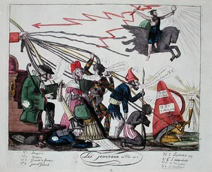 Aviserne fra maj 1815 (farvet gravering)