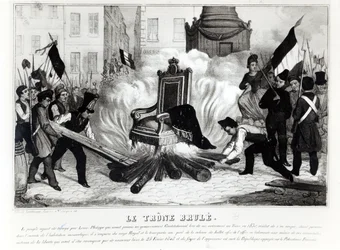 Folket, der brænder tronen på Place de la Bastille, 1848