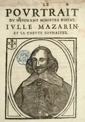 Portrættet af den onde statsminister, Iulle Mazarin og hans ønskede djævel, Politisk pjece under slyngen