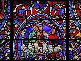 The Prodigal Son-vindue: omfavner en af kurtisanerne (w35)