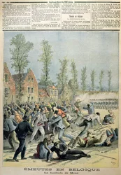 The Riots in Mons, illustration fra Le Petit Journal, maj 1893