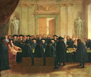 Seglet holdt af Ludvig XIV (1638-1715) for medlemmer af statsrådet og appelretten i 1672, 1672
