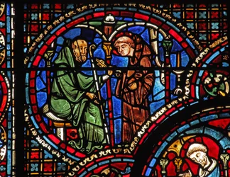 St Lubin-vinduet: St Avit giver Lubin nøglerne til kælderen tilbage (w45)
