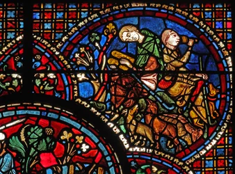 St Lubin-vinduet: studerer, mens hans ledsager drikker, mens de vogter fårene, (w45)